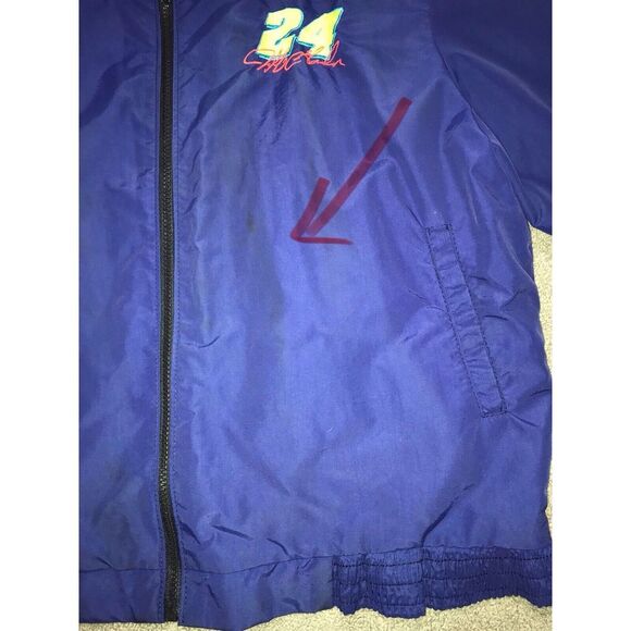 VTG 90's Nascar Dupont Jeff Gordron #24 The Outlaw Blue Jacket Large USA Made - Picture 13 of 16